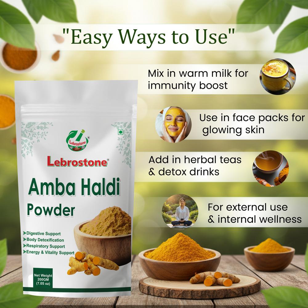 Lebrostone Amba Haldi Powder | Herbal Powder for Clear Skin, Digestion & Overall Wellness|200g