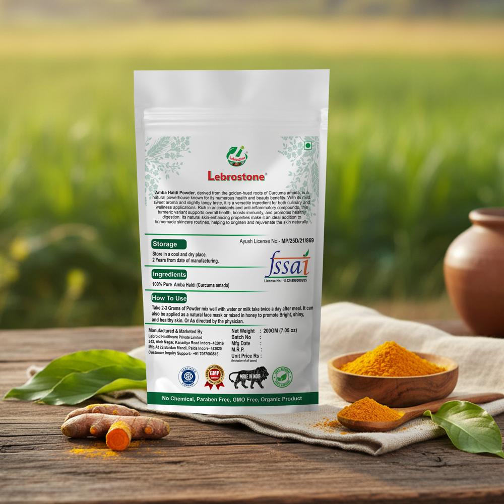 Lebrostone Amba Haldi Powder | Herbal Powder for Clear Skin, Digestion & Overall Wellness|200g