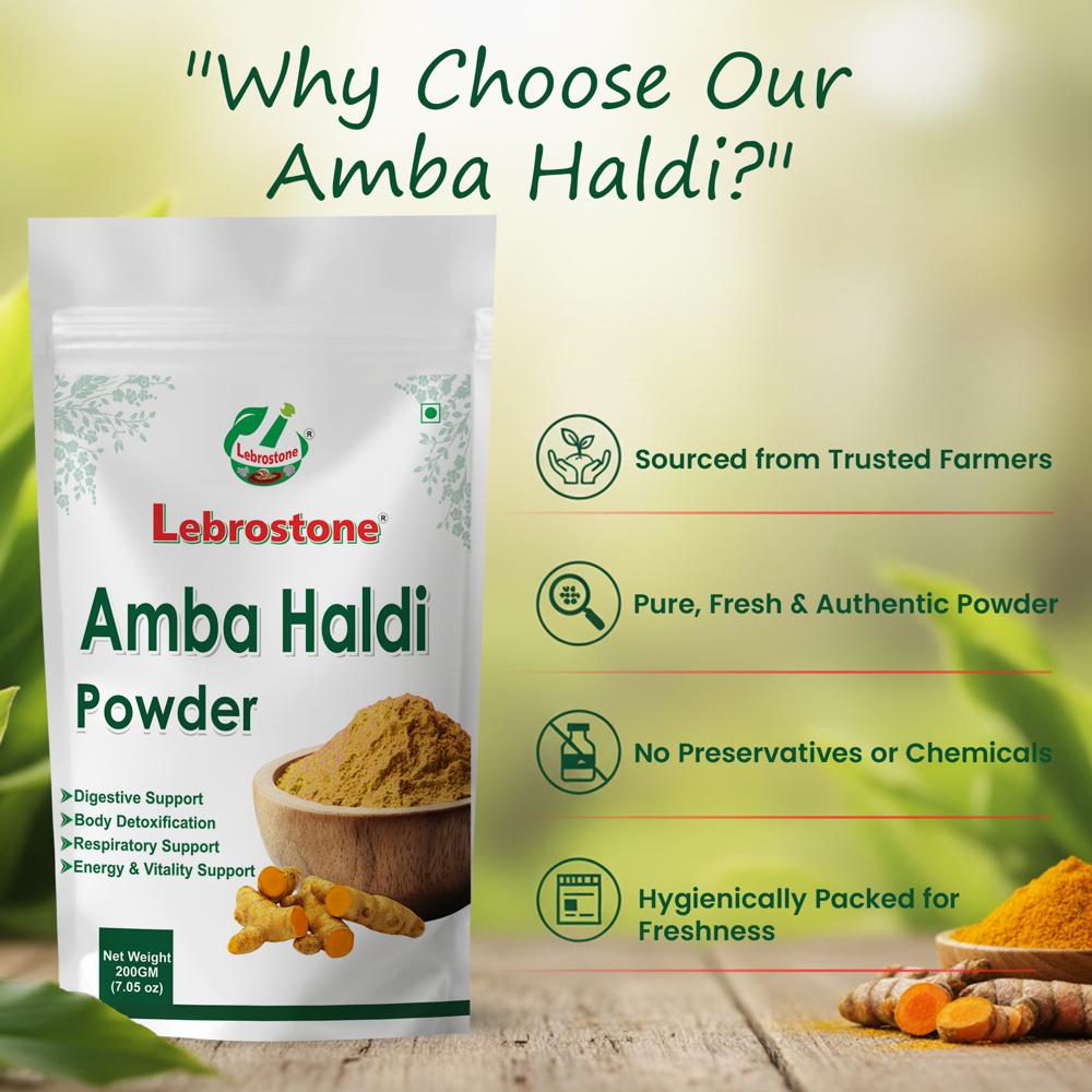 Lebrostone Amba Haldi Powder | Herbal Powder for Clear Skin, Digestion & Overall Wellness|200g