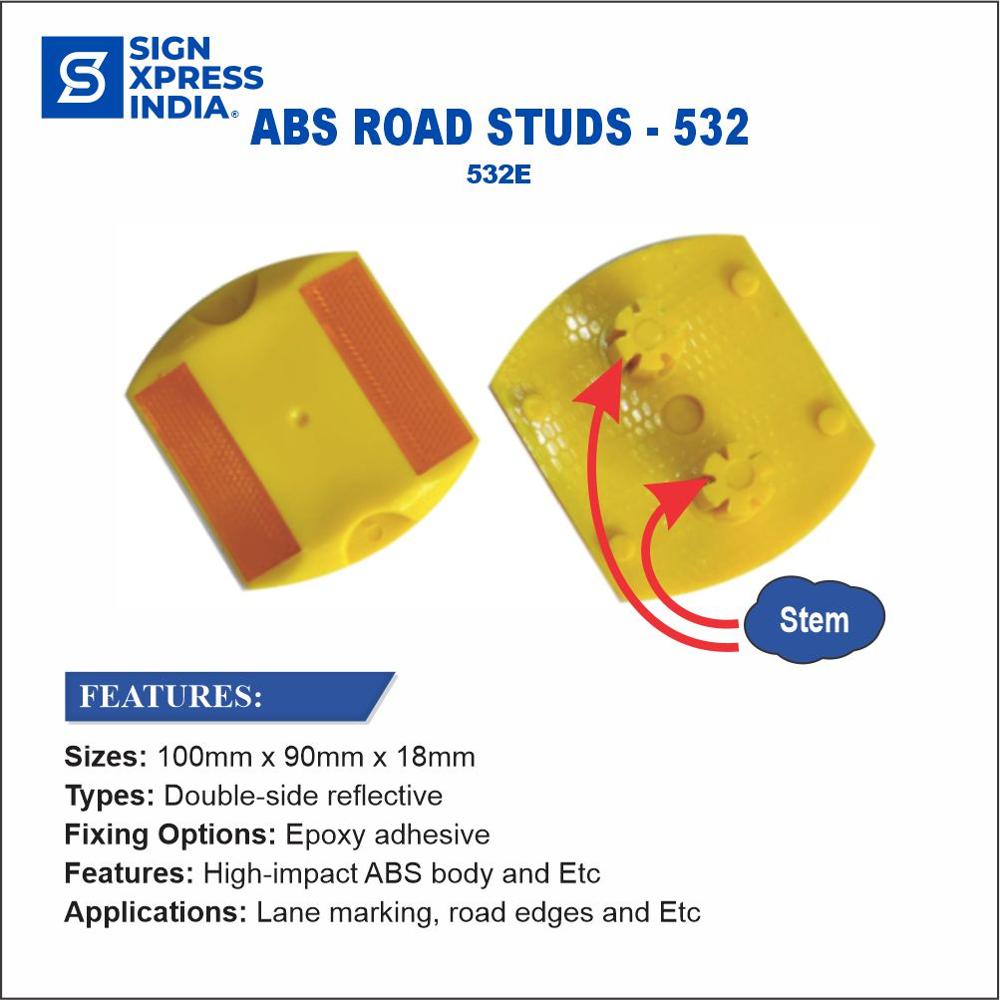 Abs Road Stud - 532e - Color: Yellow