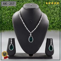 Party Wear Necklace - Color: Golden With Multicolor Stones