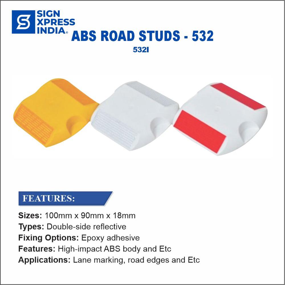 Abs Road Studs 532f - Color: White And Red