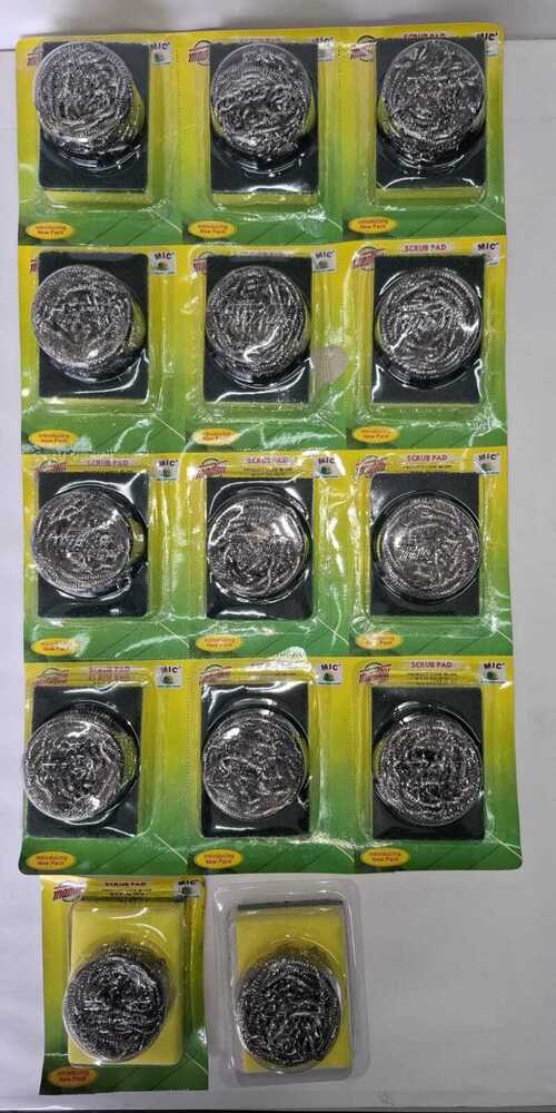 Steel With Sponge Scrub Pad