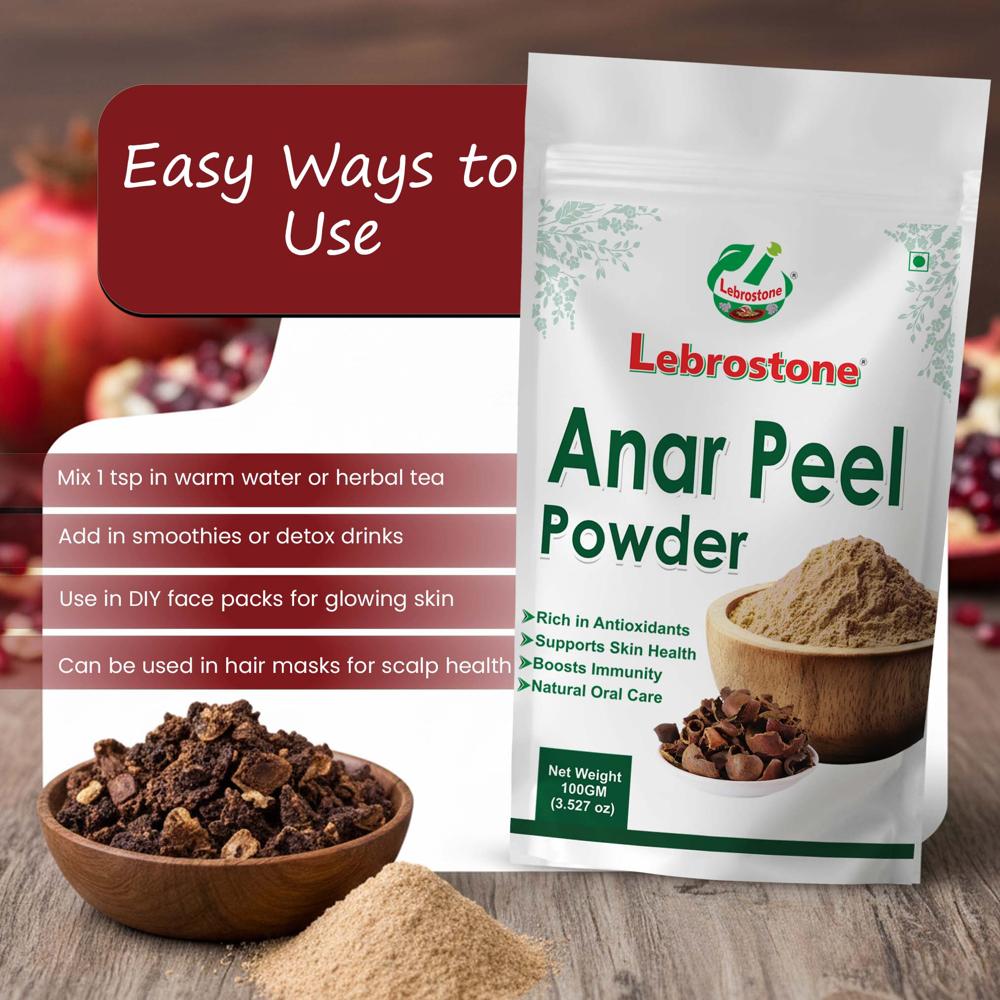 Lebrostone Anar Chilka Powder | Herbal Powder for Digestive Health, Immunity, Skin & Heart Wellness |100g