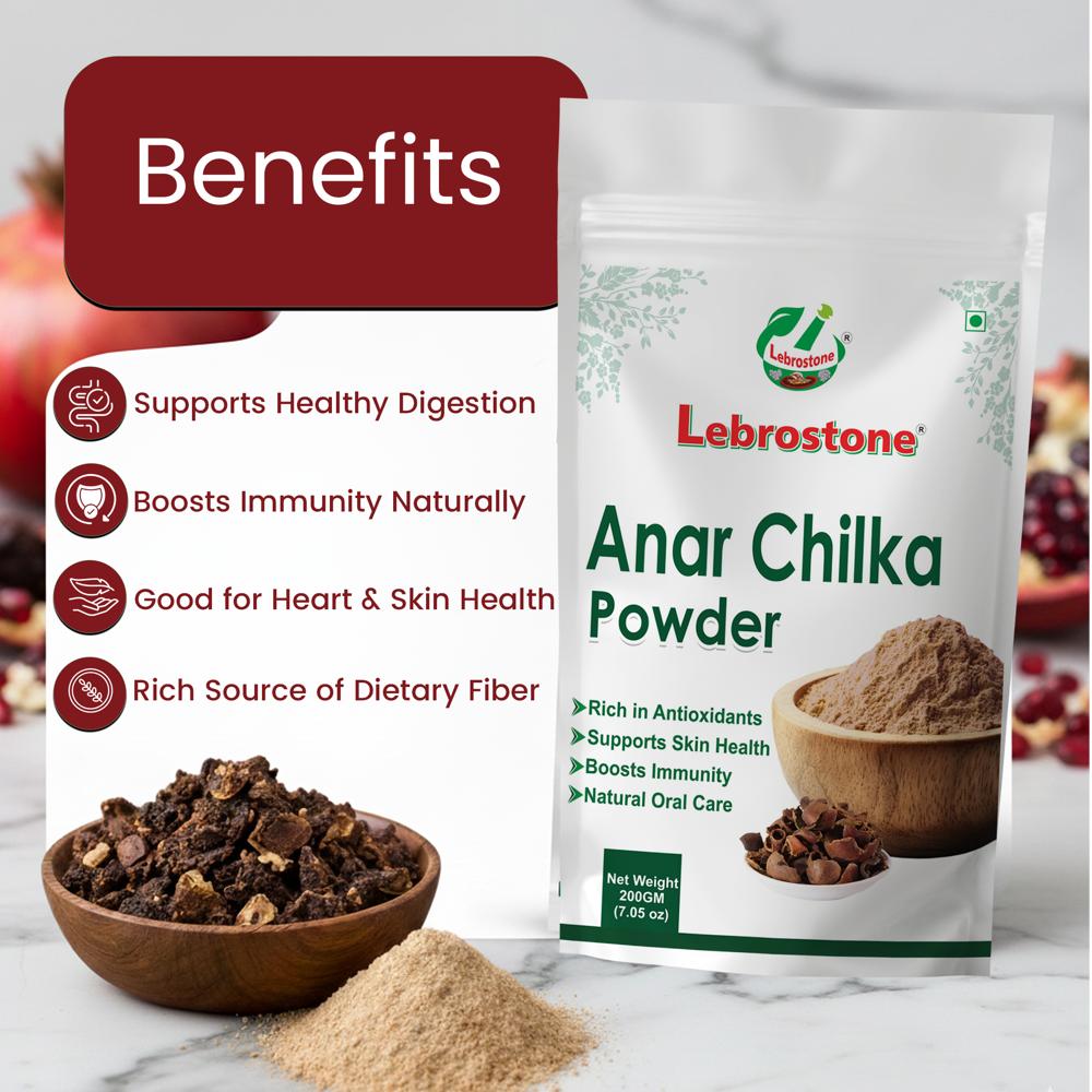 Lebrostone Anar Chilka Powder | Herbal Powder for Digestive Health, Immunity, Skin & Heart Wellness|200g