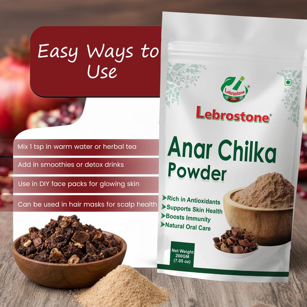 Lebrostone Anar Chilka Powder | Herbal Powder for Digestive Health, Immunity, Skin & Heart Wellness|200g