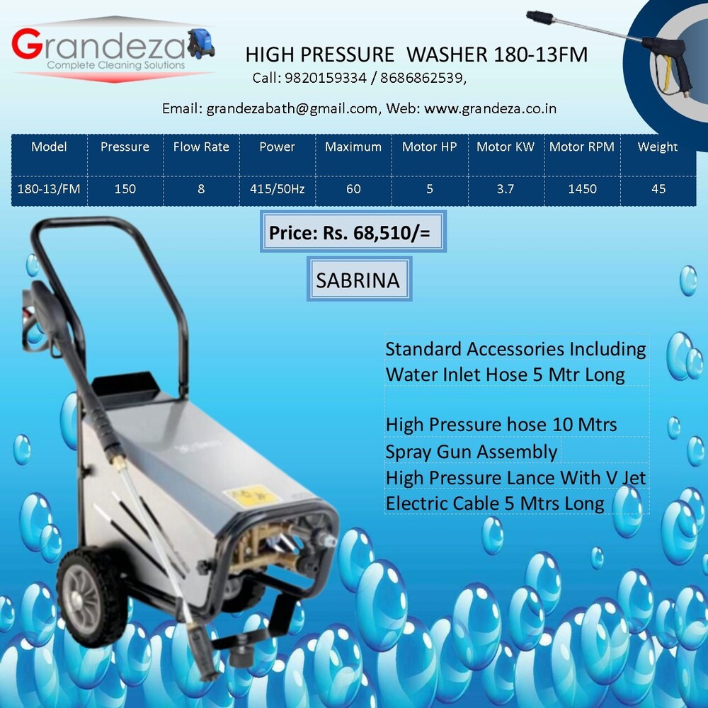 GRANDEZA SABRINA HIGH PRESSURE WASHER 150-8FM