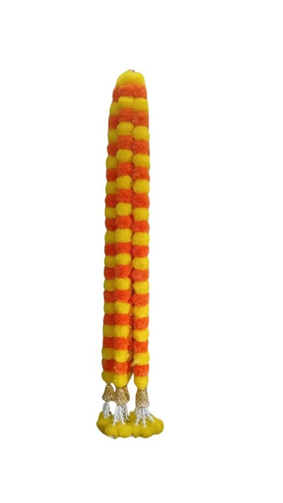 Yellow And Orange Artificial Marigold Fluffy Flowers