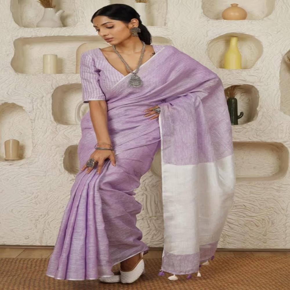 Pure Linen Saree