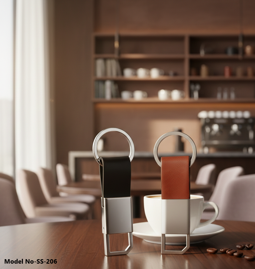 Leather Strap Metal Keychain (SS-206)