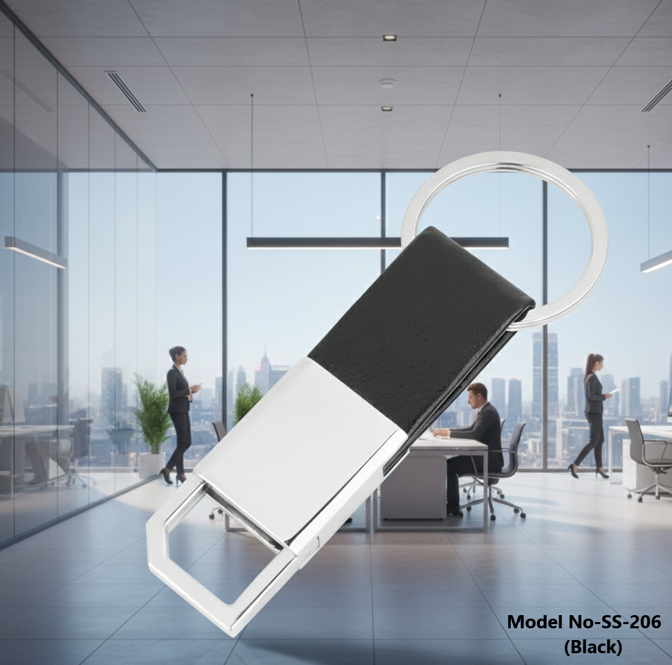 Leather Strap Metal Keychain (SS-206)