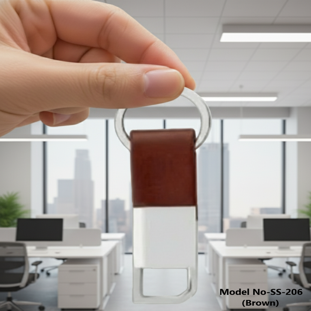 Leather Strap Metal Keychain (SS-206)