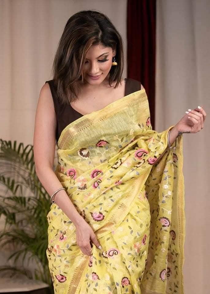 linen saree