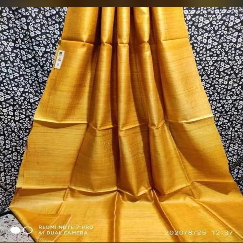 plain tusser running silk saree