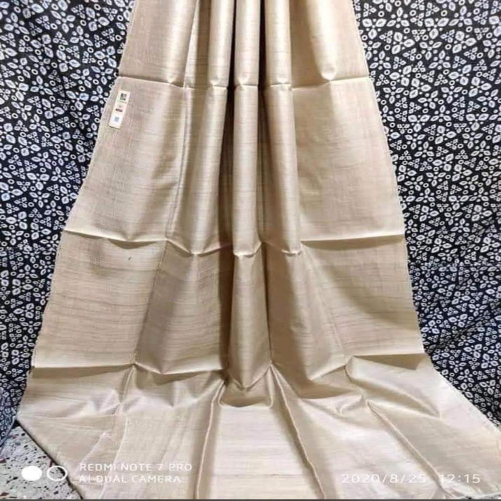 plain tusser running silk saree