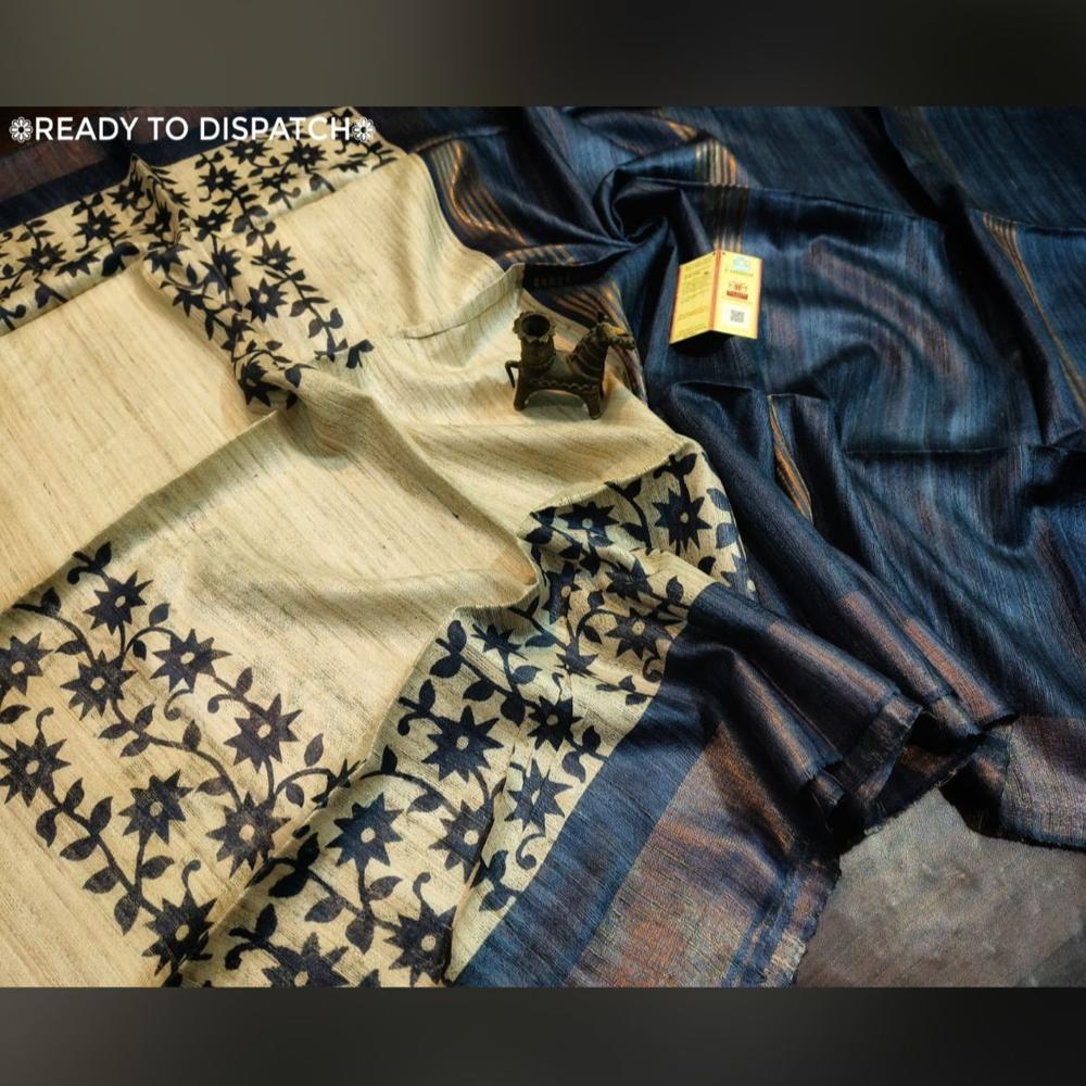 pure tussar ghicha silk plain