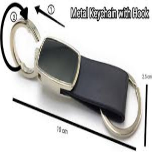 Stainless Steel Dual Metal Round Hook Keychain (SS-207)