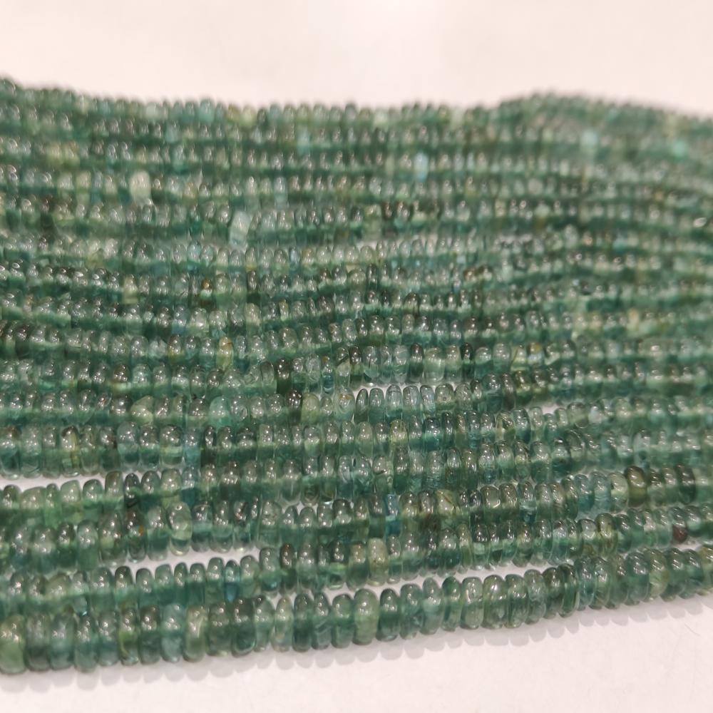 Natural Green Apatite Rondelle Smooth 3 to 5mm Graduated Beads Sold Per Strand 8 Inches Long