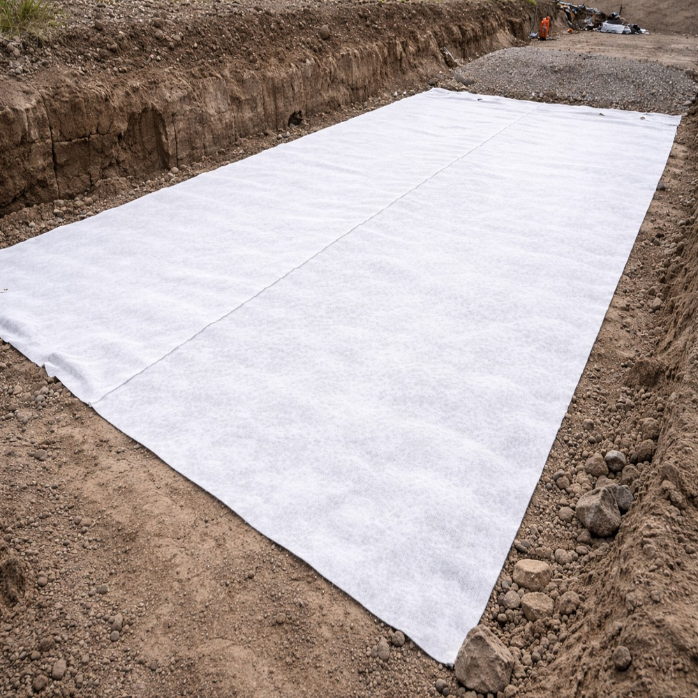 Nonwoven Geotextiles - Polypropylene, Up To 200x5 Meters, White & Black Colors | Filtration, Erosion Control, Drainage & Separation Functions