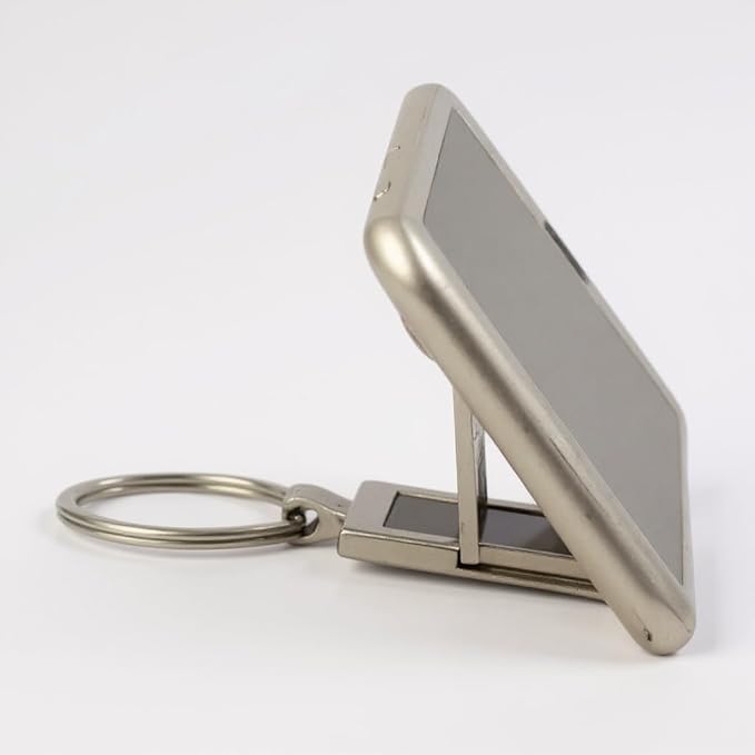 Stainless Steel Rotating Rectangle Metal Photo Keychain with Ring (SS-208)