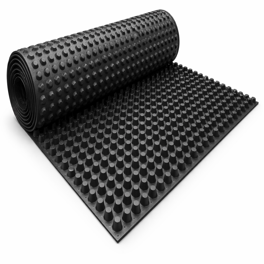 Waterproof Dimpled Drain Board - Hdpe, 2m Width X 20m Length | Black & White, 10mm Thickness, Moisture Proof, Heat Insulation Capacity