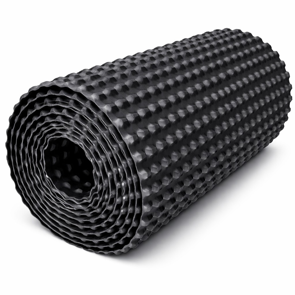 Dimple Drain Board - Hdpe, 2m Width X 20m Length, Black | Lightweight, Impact Proof, 0.2mm To 4.0mm Thickness, 30mm Drain Height, 350 N/100mm Tensile Strength