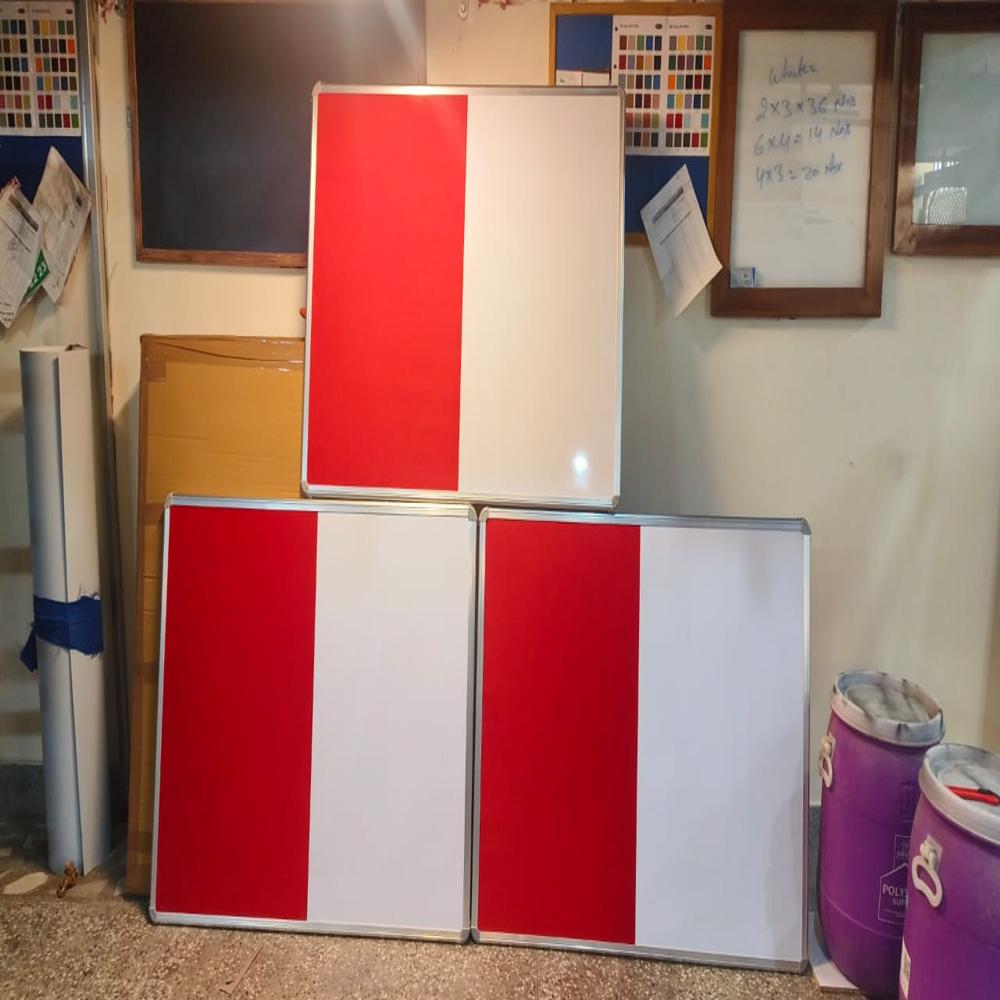 Combination White And Cork Board - Satin-finish Alloy Aluminium, Double-sided Design , Ideal For Office, School & College Use