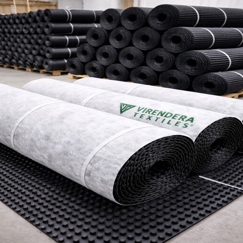 Geotextile Drain Board - Hdpe, 2m X 20m X 8mm | Durable Black Waterproofing And Drainage Solution For Gardens And Roofs