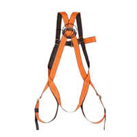 Safety Harness - Polyester Webbing, Universal Size, Yellow/black | Full Body, Shock Absorber, Double Lanyard, Quick Release Buckles