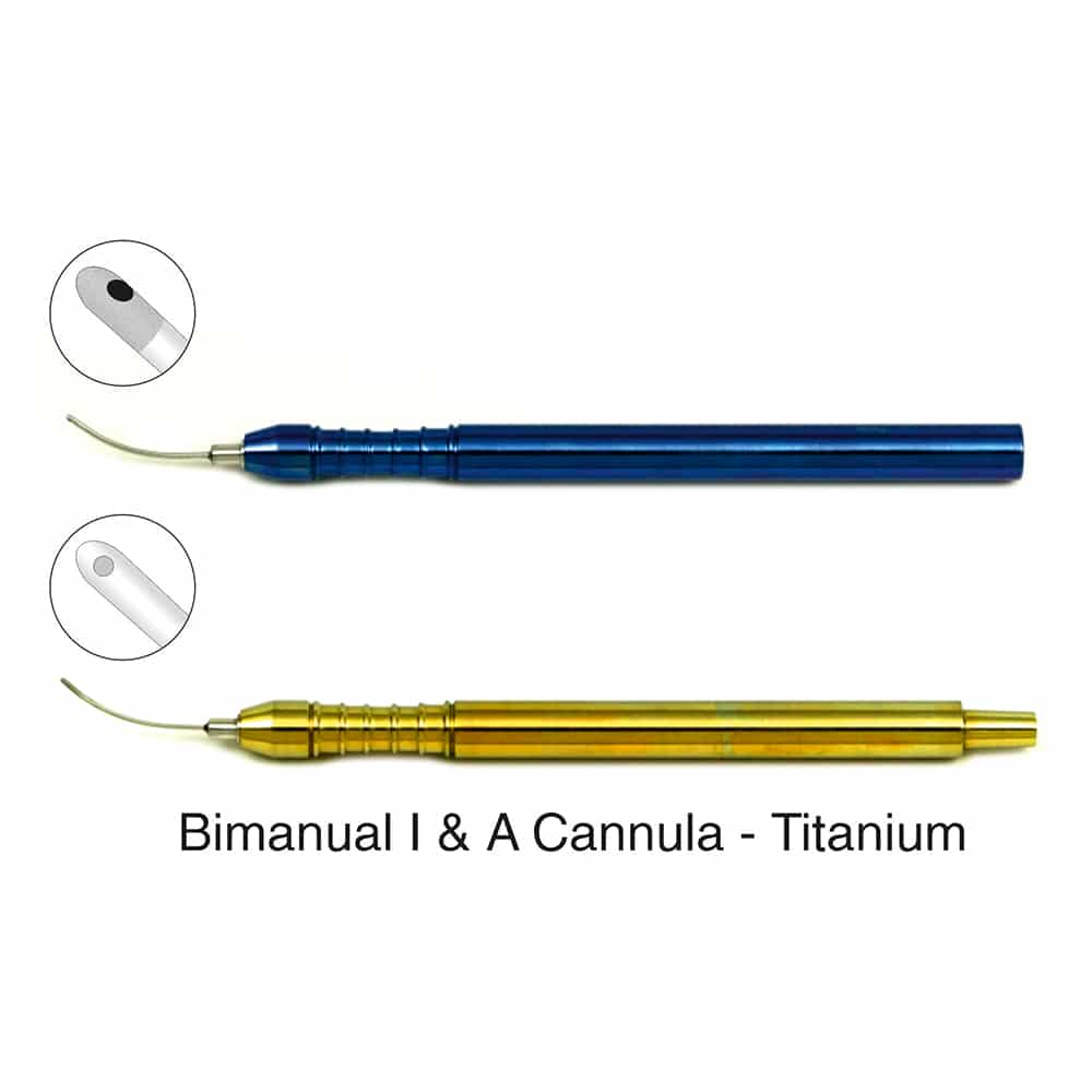BIMANUAL IRRIGATION ASPIRATION HANDLES OPHTHALMIC SET-20/21/22/23G TITANIUM & ALUMINIUM