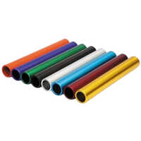 Aluminum Relay Batons - 25 Mm Cylindrical, Red | Anodized Smooth Finish, Non-slip Grip, Seamless Lightweight Design