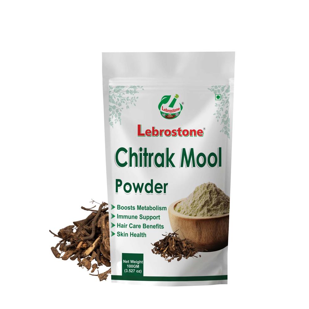 Lebrostone Chitrak Mool Powder | Herbal Powder for Digestive Health, Detoxification, Energy & Vitality | 100g