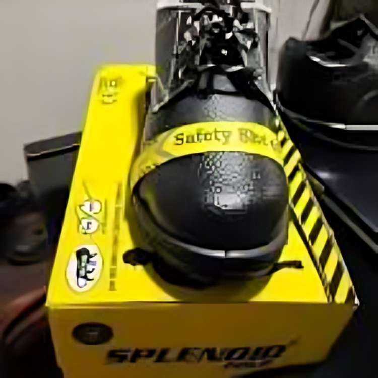 Synthetic Leather Splendid Industrial Safety Shoes - Color: Black