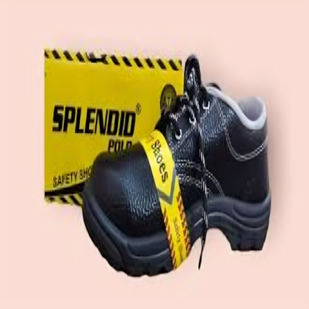 Synthetic Leather Splendid Industrial Safety Shoes