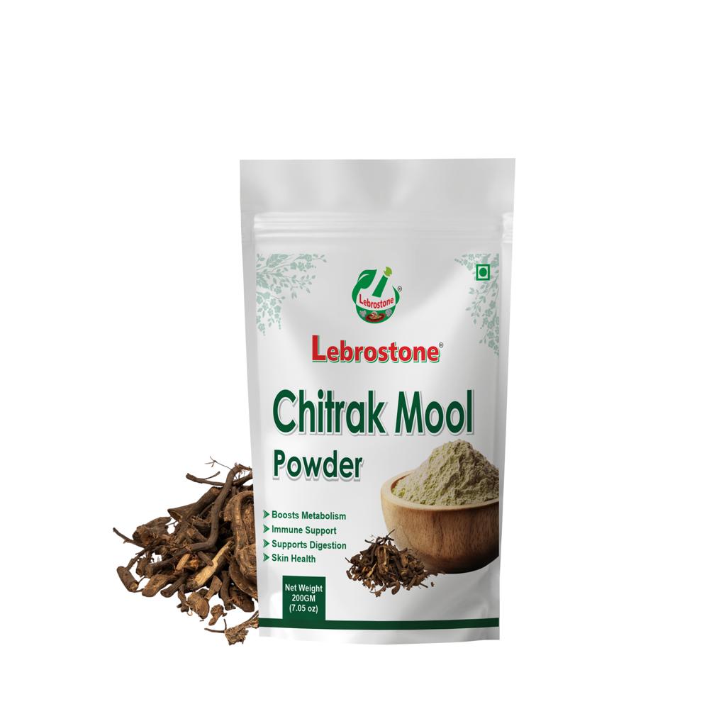 Lebrostone Chitrak Mool Powder | Herbal Powder for Digestive Health, Detoxification, Energy & Vitality | 200g