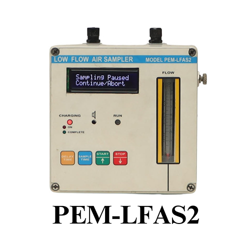 PEM-LFAS2 लो वॉल्यूम एयर सैम्पलर - पाउडर-कोटेड माइल्ड स्टील, 420x270x360 mm | डिजिटल टाइमर, ऑयल-लेस रोटरी पंप, उच्च कण दक्षता