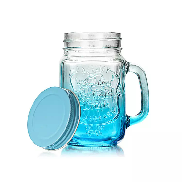 Customized Eco-Friendly Reusable 16 oz Glass Mouth Tumbler