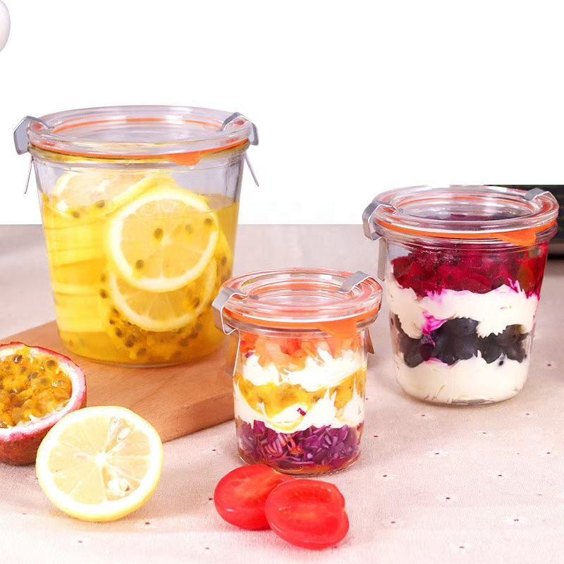 LEAD Free Airtight Glass Canning Jars with Clamp