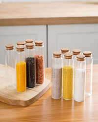 Flat Bottom Glass Test Tubes With Cork Stopper Transparent Glass Test Tubes