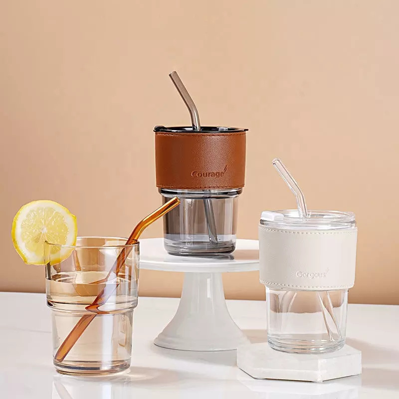 Bamboo Cup on High Temperature Resistant with Straw for Home&office Use