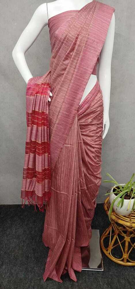Bamboo Silk Saree - Color: Golden