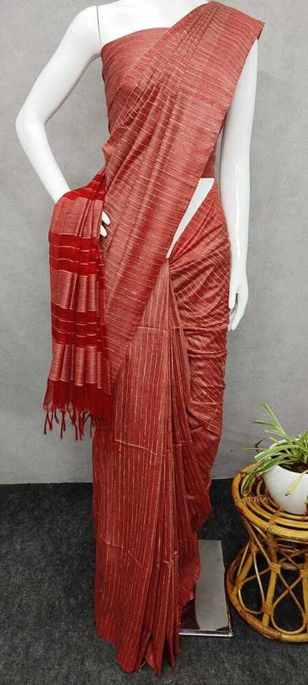 Bamboo Silk Saree - Color: Golden