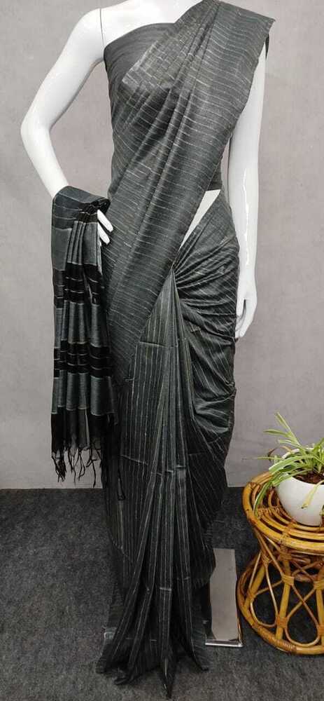 Bamboo Silk Saree - Color: Golden