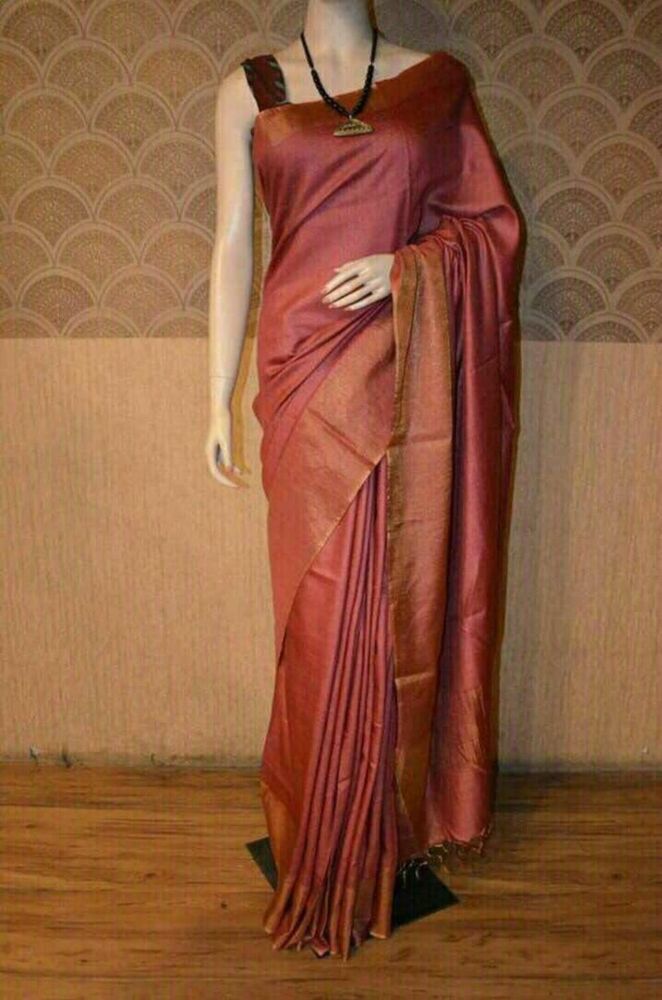 Handloom Pure Tussar Munga Silk Saree