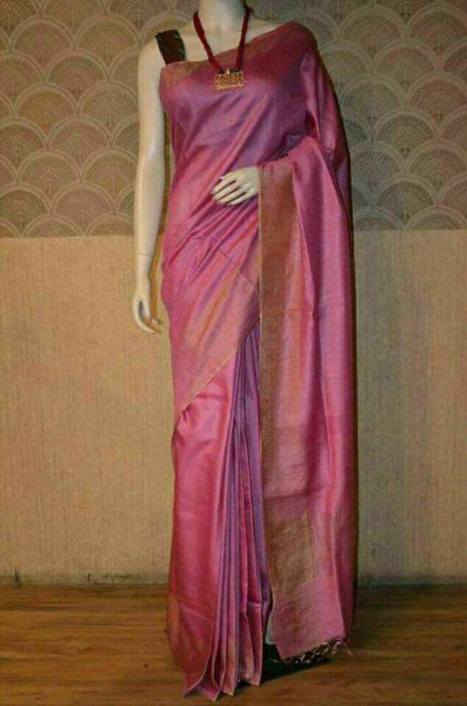 Handloom Pure Tussar Munga Silk Saree