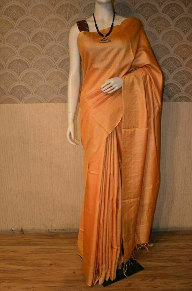 Handloom Pure Tussar Munga Silk Saree