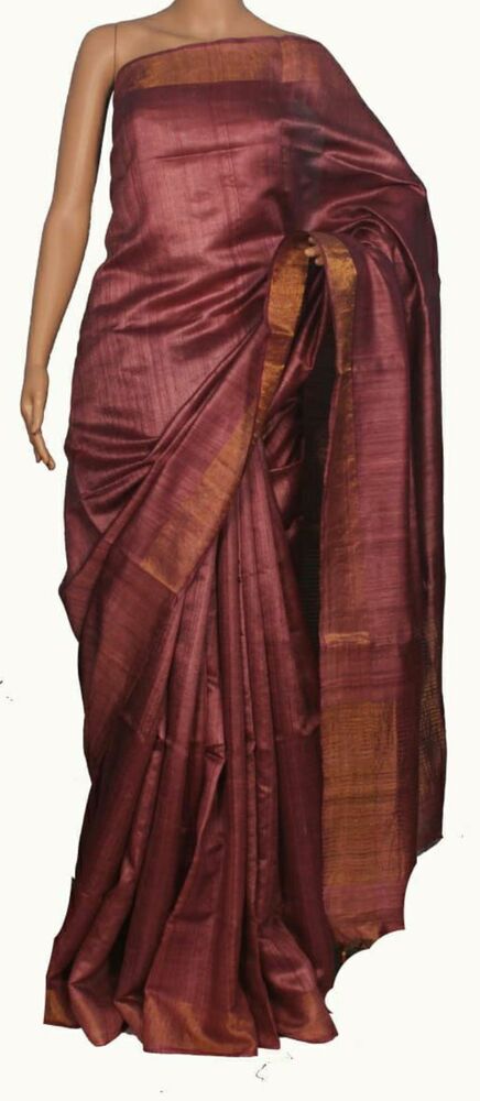 Handloom Pure Tussar Desi Silk Saree