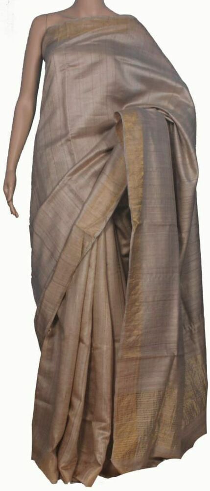 Handloom Pure Tussar Desi Silk Saree