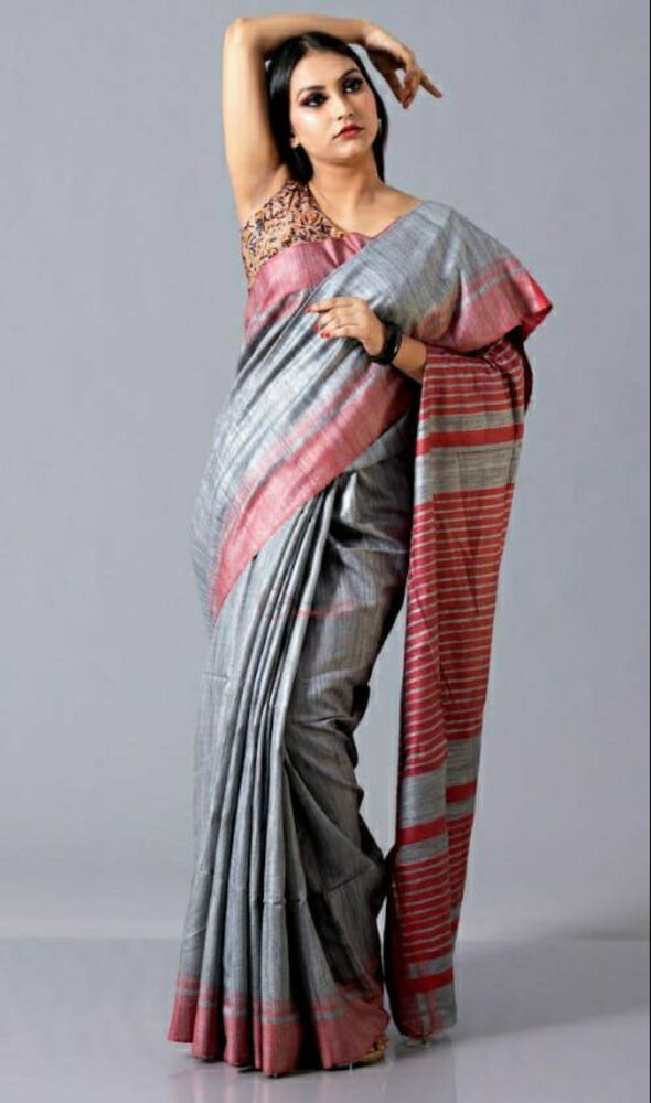 Handloom Pure Tussar Gichha Silk Saree