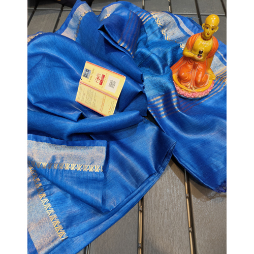 Handloom Pure Tussar Munga Temple Border Saree